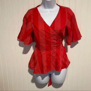 Loft petite red wrap Shirt